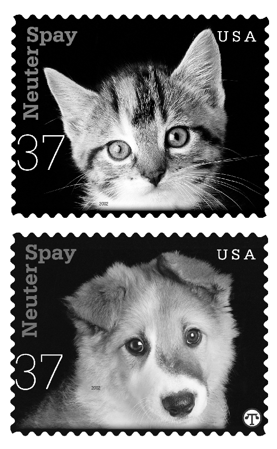 Spay and Neuter Stamp, Copyright 2001 U.S. Postal Service. All rights reserved.